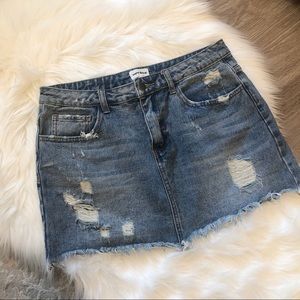 Revolve SUPERDOWN DENIM MINI SKIRT - L